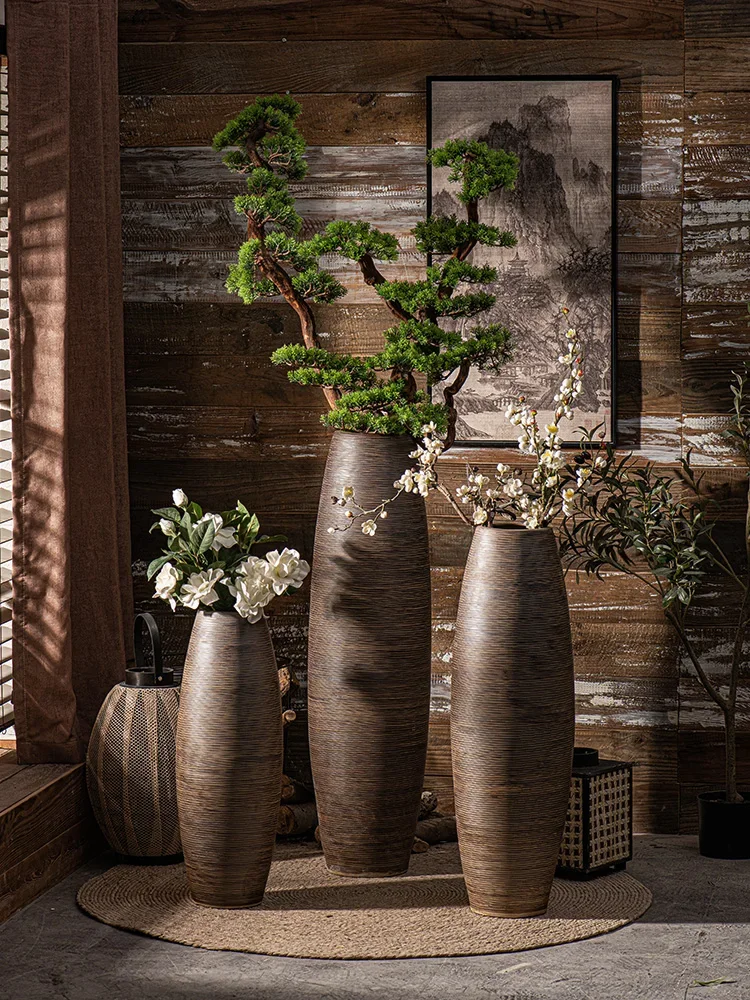 Jingdezhen floor-to-ceiling large vase hand-threaded carved coarse pottery pot B&B retro decorative ornaments
Jingdezhen floor-to-ceiling large vase hand-threaded carved coarse pottery pot B&B retro decorative ornaments