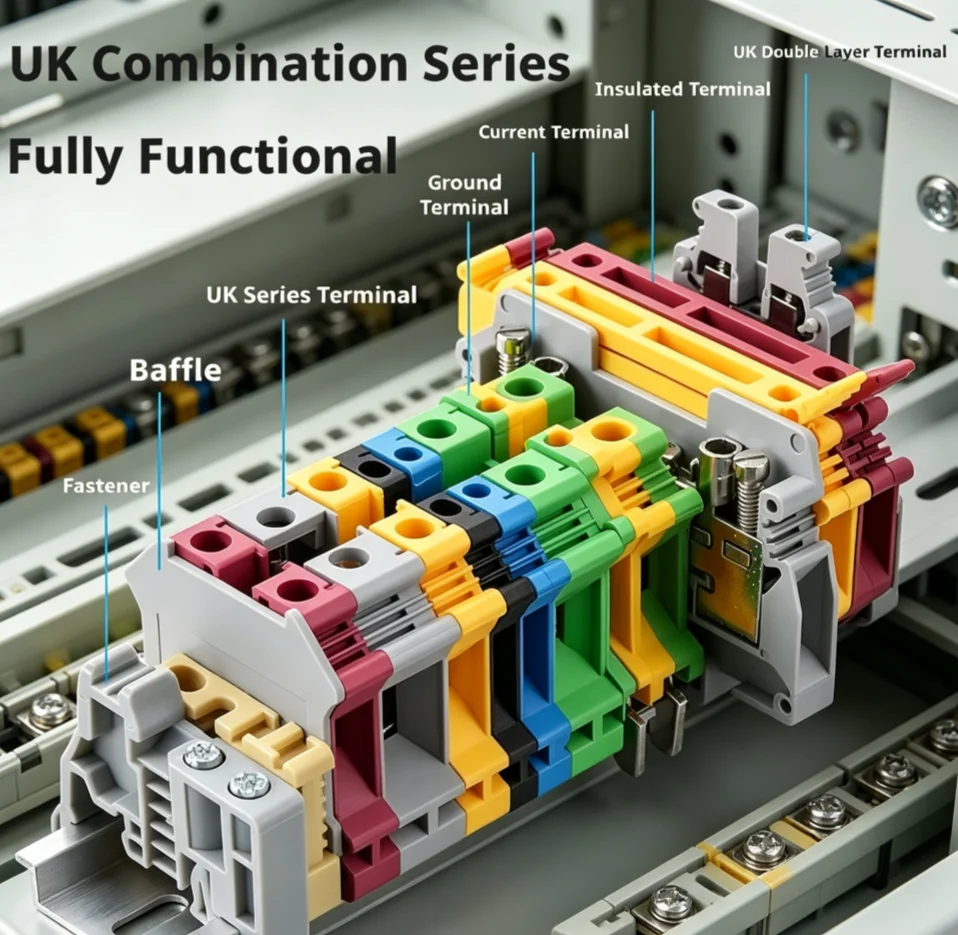 DIN Rail Terminal Blocks: UK Type, 4-10 Poles, 800V/100A Max, Anti-Fire, ISO 9001
DIN Rail Terminal Blocks: UK Type, 4-10 Poles, 800V/100A Max, Anti-Fire, ISO 9001