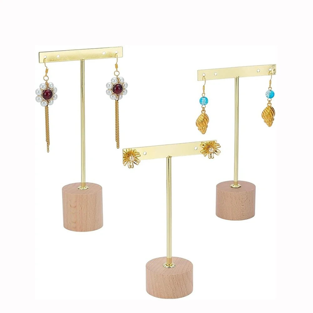 3-Piece Earrings Display Stand Jewelry Earrings Stud Organizer Wooden Bottom Holder Metal T-Bar Earring Hanging Holders
3-Piece Earrings Display Stand Jewelry Earrings Stud Organizer Wooden Bottom Holder Metal T-Bar Earring Hanging Holders