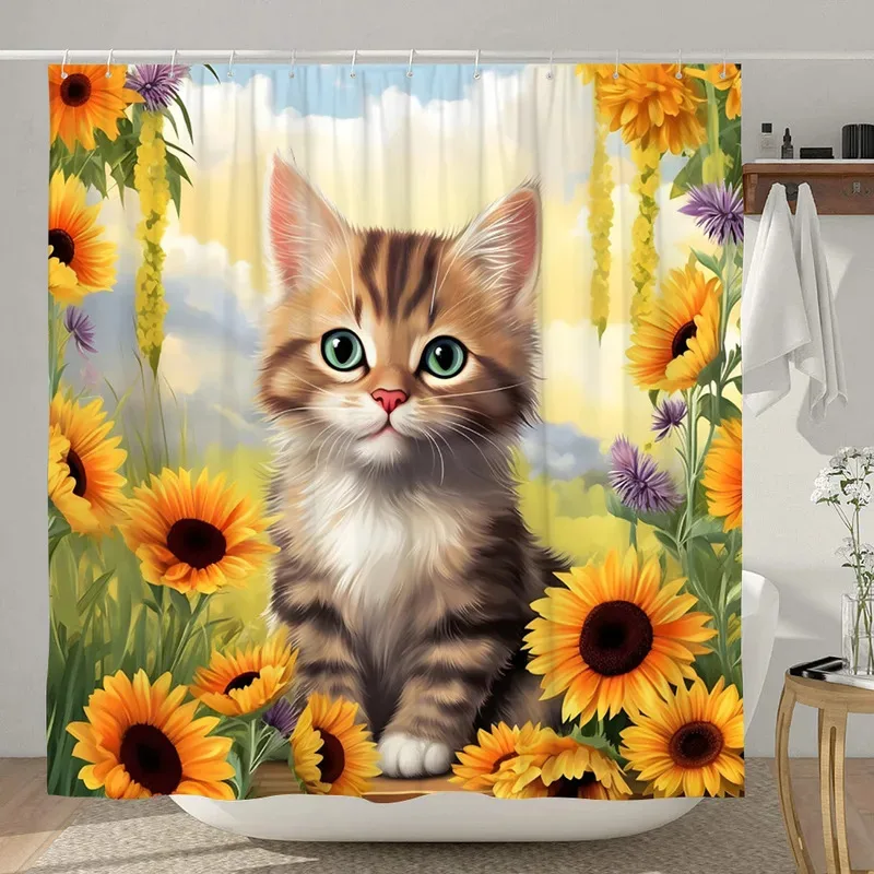 JHB23Farm Funny Animals Shower Curtain Highland Cow Cat Sunflower Floral Rustic Country Home Polyester Fabric Curtains Bathr9Kj(
JHB23Farm Funny Animals Shower Curtain Highland Cow Cat Sunflower Floral Rustic Country Home Polyester Fabric Curtains Bathr9Kj(