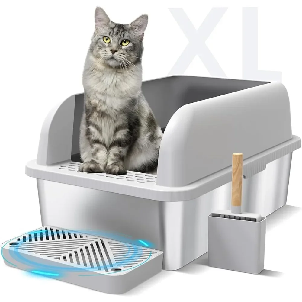 Suzzipaws Enclosed Stainless Steel Cat Litter Box with Lid Extra Anti-Leakage Easy Cleaning Large Litter Box for Big Cats
Suzzipaws Enclosed Stainless Steel Cat Litter Box with Lid Extra Anti-Leakage Easy Cleaning Large Litter Box for Big Cats