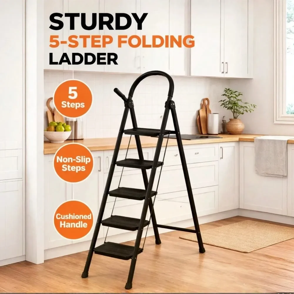 Pink 5Step Ladder, Ultra Slim Folding Stepladder With AntiSlip Wide Pedals, Heavy Duty Metal Step Stool For Home Kitchen Librar
Pink 5Step Ladder, Ultra Slim Folding Stepladder With AntiSlip Wide Pedals, Heavy Duty Metal Step Stool For Home Kitchen Librar