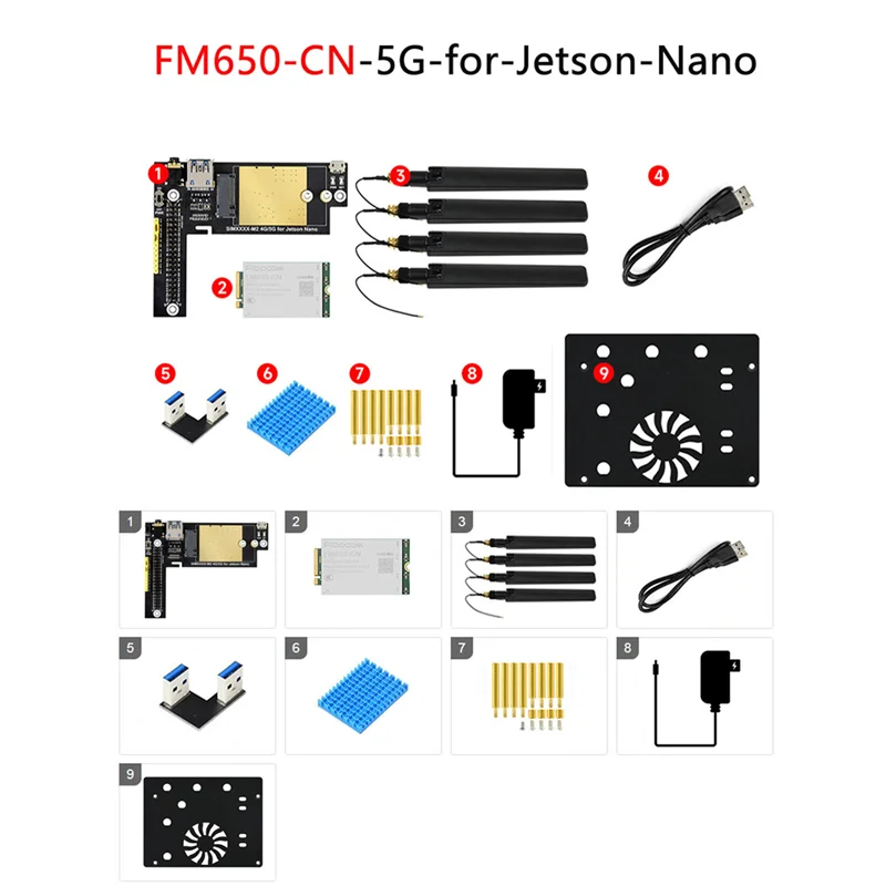 Модуль FM650 CN 5G для Jetson Nano 5G/4G/3G, плата расширения для регионов с защитой сигнала 5G, вилка европейского стандарта, прочный, простой в использовании-Y18A
Модуль FM650 CN 5G для Jetson Nano 5G/4G/3G, плата расширения для регионов с защитой сигнала 5G, вилка европейского стандарта, прочный, простой в использовании-Y18A