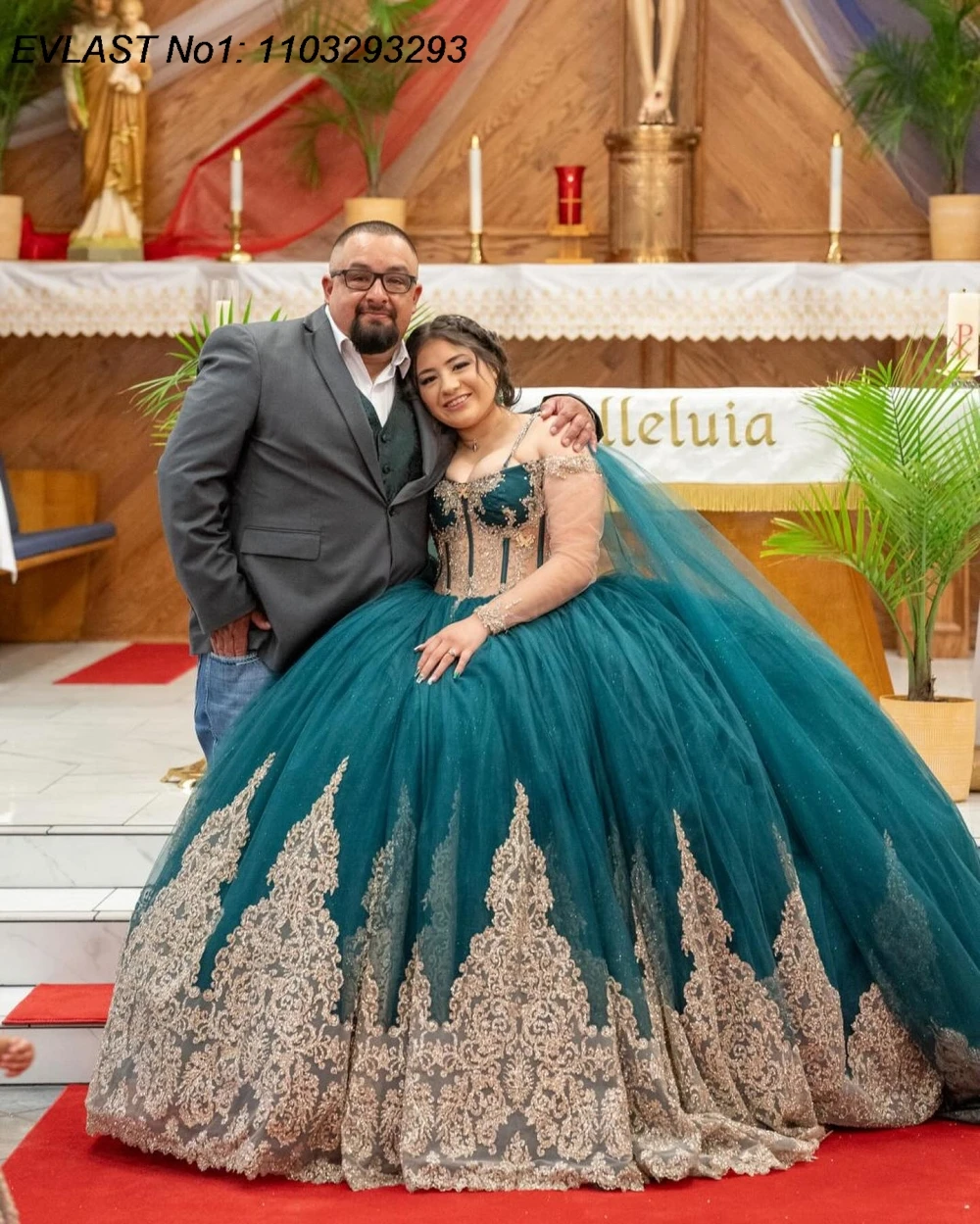 EVLAST Customized Sparkly Dark Green Quinceanera Dress Ball Gown Gold Lace Applique Beading Sweet 16 Vestido De 15 Anos E1Q466
EVLAST Customized Sparkly Dark Green Quinceanera Dress Ball Gown Gold Lace Applique Beading Sweet 16 Vestido De 15 Anos E1Q466
