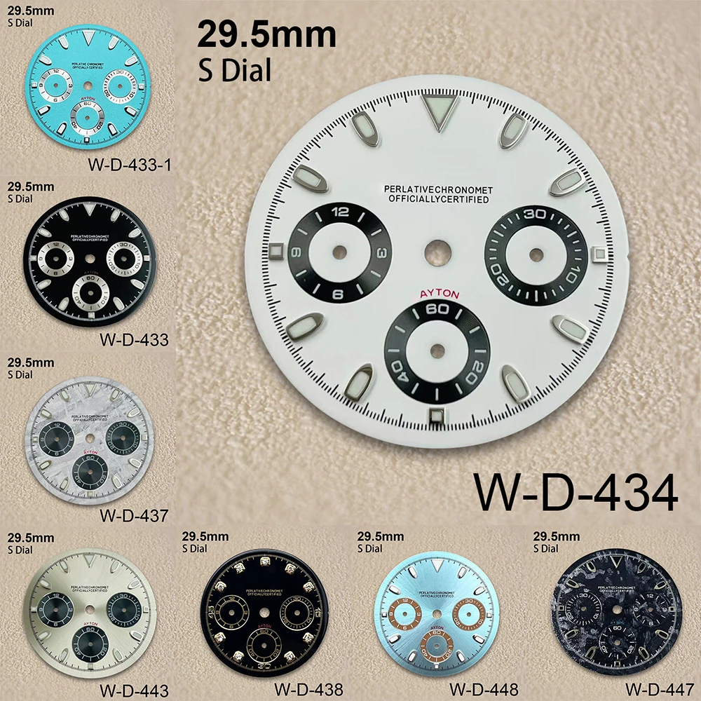 29.5mm S Logo Panda DTN Dial Fit VK63 Movement Green Luminous High Quality Watch Modification Accessories
29.5mm S Logo Panda DTN Dial Fit VK63 Movement Green Luminous High Quality Watch Modification Accessories