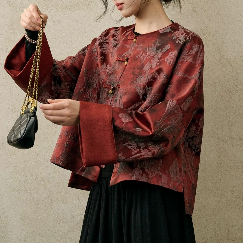 Vintage Jacquard Button Down Hanfu Coats Long Sleeve Blouse Luxury Spring Autumn Jackets Lady Elegant Improved Tang Suit Clothes
Vintage Jacquard Button Down Hanfu Coats Long Sleeve Blouse Luxury Spring Autumn Jackets Lady Elegant Improved Tang Suit Clothes