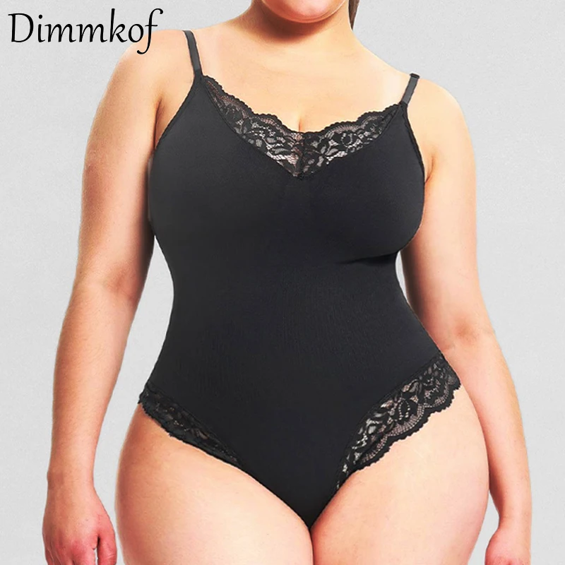 Dimmkof Lace Hem Low U Back Shapewear Women's Seamless V-Neck Butt Lifter Thong Tummy Control Thin Straps Bodysuits Body Shaper
Dimmkof Lace Hem Low U Back Shapewear Women's Seamless V-Neck Butt Lifter Thong Tummy Control Thin Straps Bodysuits Body Shaper