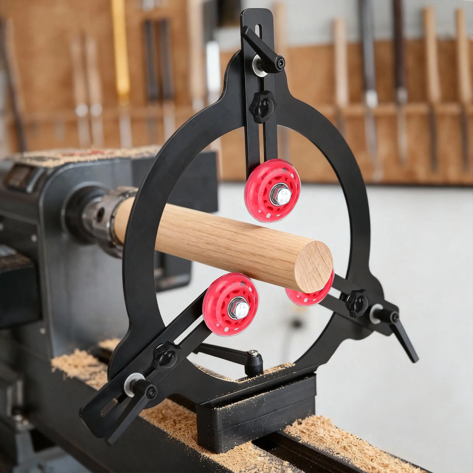 Woodturning Lathe Steady Rest with 3 Rubber Covered Rollers Dual Bearing Design Woodworking Steady Rest for 8 Inch Swing Lathes
Woodturning Lathe Steady Rest with 3 Rubber Covered Rollers Dual Bearing Design Woodworking Steady Rest for 8 Inch Swing Lathes