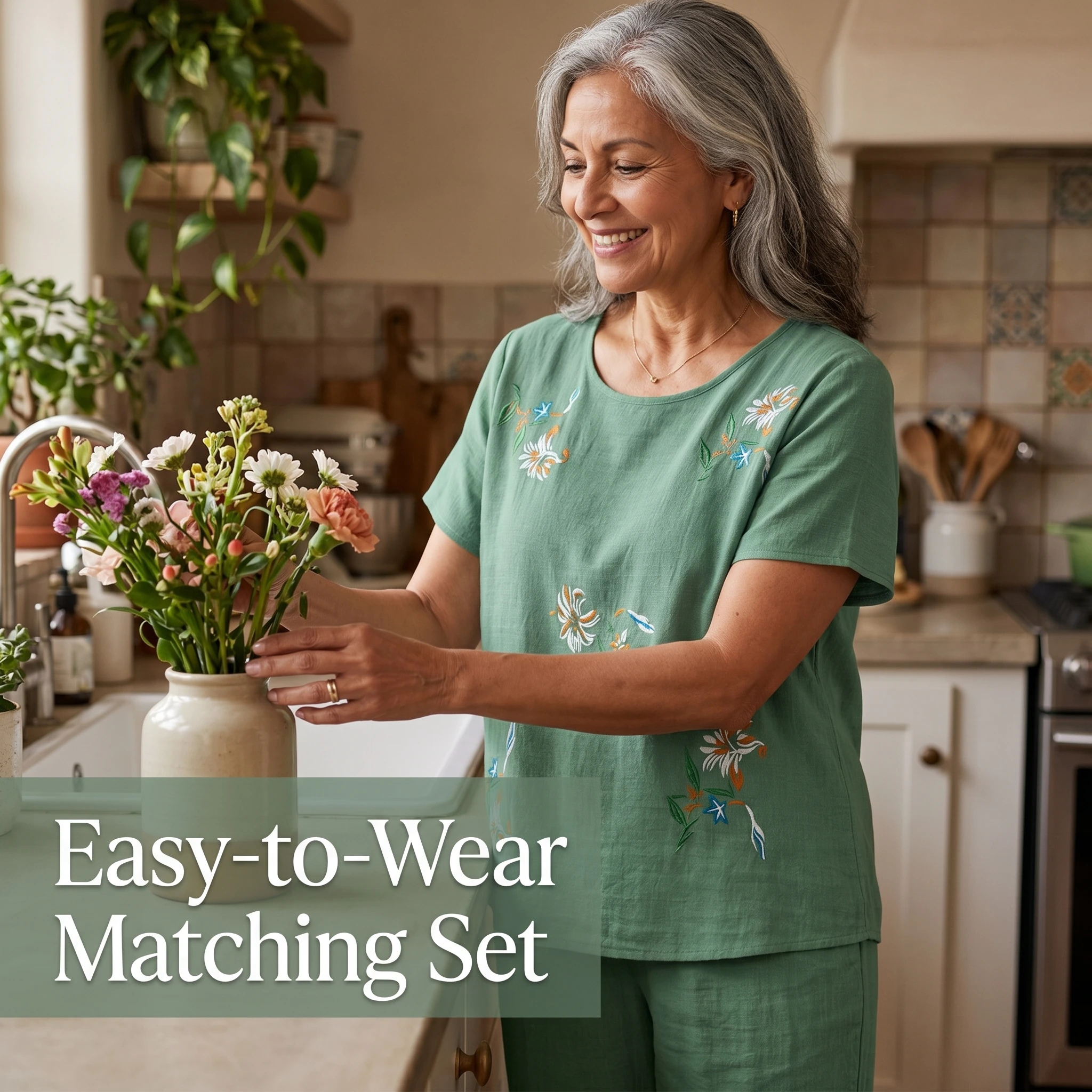 Middle-Aged and Elderly Women's Summer Short-Sleeve Two-Piece Set, Summer Grandma and Mom Pajamas, Top and Pants Loungewear
Middle-Aged and Elderly Women's Summer Short-Sleeve Two-Piece Set, Summer Grandma and Mom Pajamas, Top and Pants Loungewear