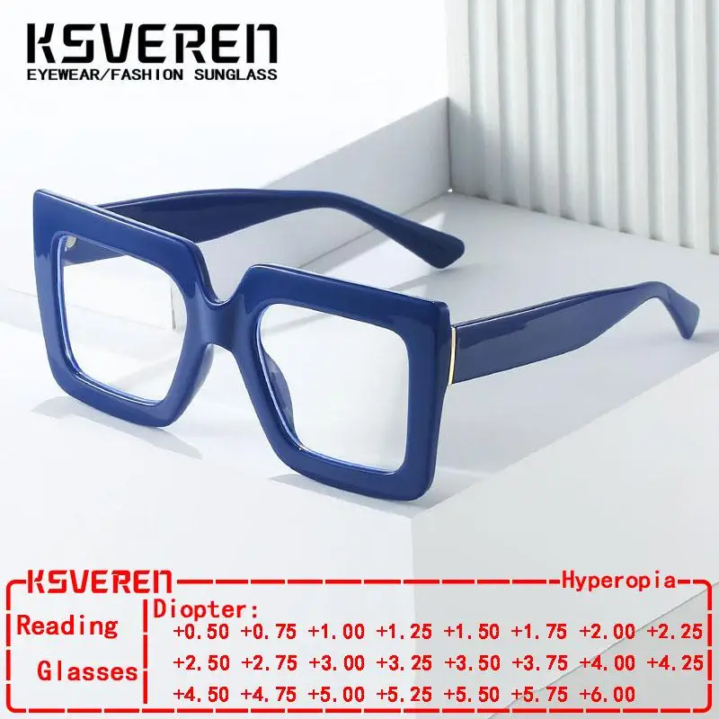 Anti Blue Light Reading Glasses For Women Square Oversize Thick Frame Prescription Glasses Frame Customisable Presbyopic Glasses
Anti Blue Light Reading Glasses For Women Square Oversize Thick Frame Prescription Glasses Frame Customisable Presbyopic Glasses