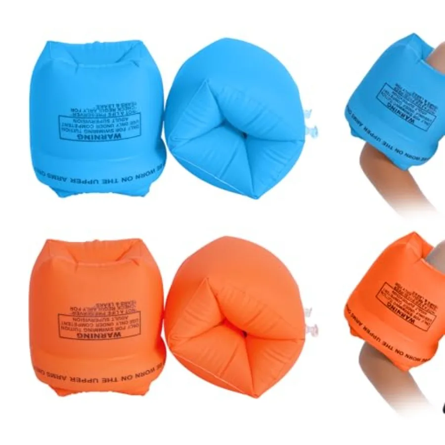 Inflatable Water Wings Arm Floaties for Adults - PVC Swimming Arm Bands Pool Floats Floatation Rings for Swimming Learning, Dru