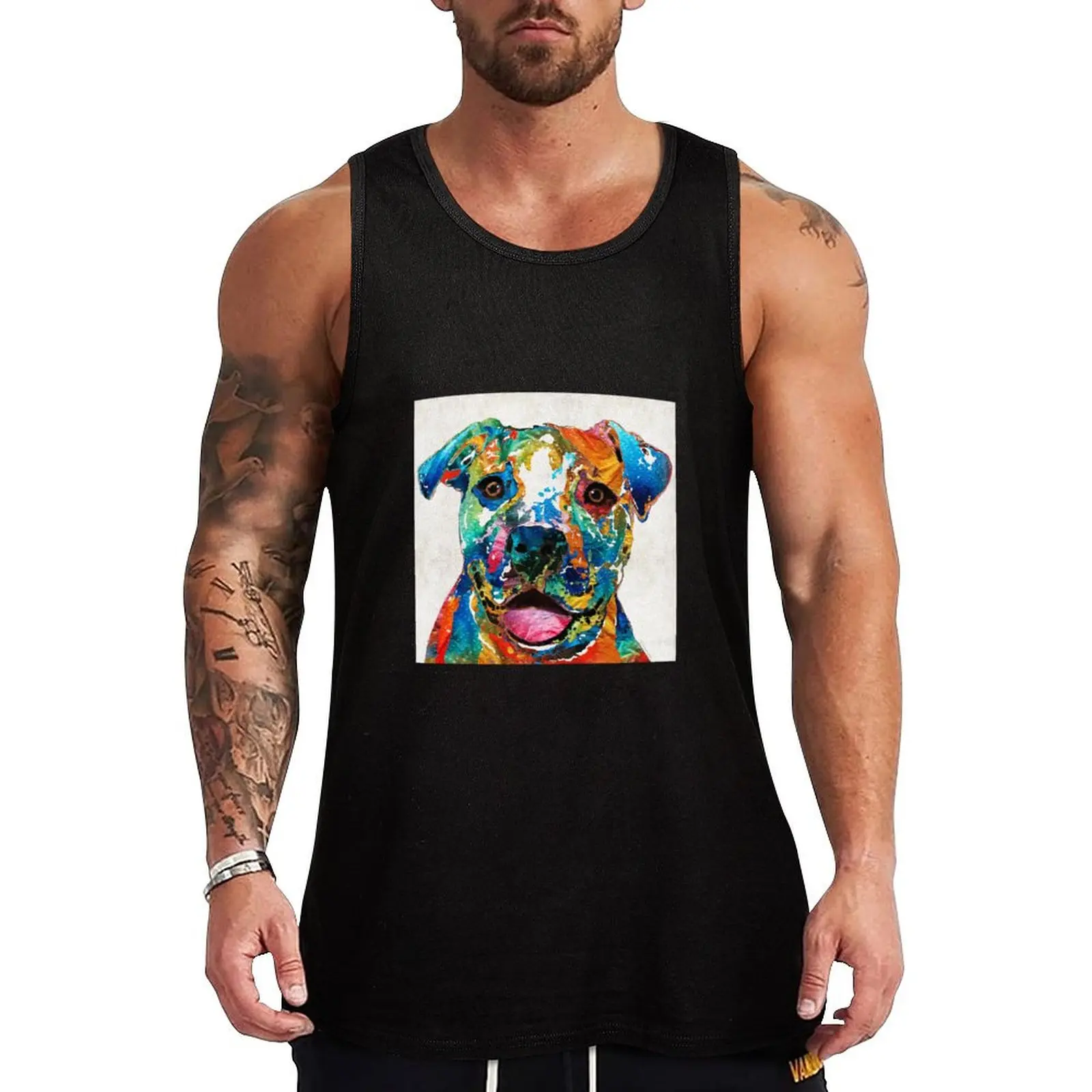 Colorful Dog Pit Bull Art - Happy - By Sharon Cummings Tank Top sports t-shirts for men Men's gym articles sleeveless vest men
Colorful Dog Pit Bull Art - Happy - By Sharon Cummings Tank Top sports t-shirts for men Men's gym articles sleeveless vest men
