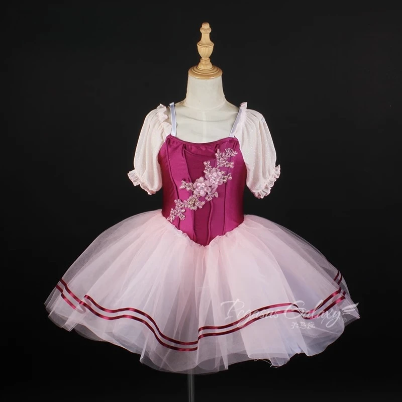 Ballet Tutu Dress Girls Women Bubble Sleeve Gauze Tutu Flower Decoration Rose Pink Dress Ballet Stage Performance Dance Wear
Ballet Tutu Dress Girls Women Bubble Sleeve Gauze Tutu Flower Decoration Rose Pink Dress Ballet Stage Performance Dance Wear