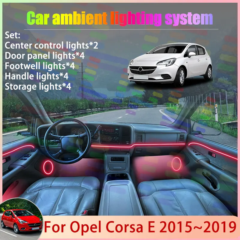 Для Opel Corsa E 2015-2019 X15, Vauxhall 2016-2017: Комплект атмосферной RGB-подсветки салона 2/24 в 1 (с эффектом бегущих огней)
Для Opel Corsa E 2015-2019 X15, Vauxhall 2016-2017: Комплект атмосферной RGB-подсветки салона 2/24 в 1 (с эффектом бегущих огней)