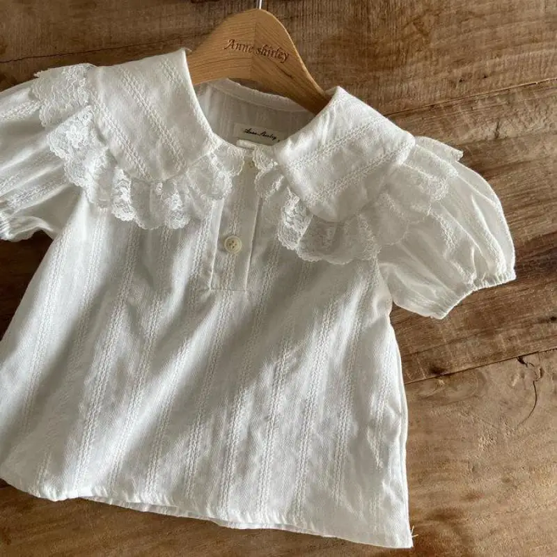 2026 Summer New Girls Short Sleeve Blouse Cotton Children Casual Tops Loose Baby Girl Lace Collar Shirts Kids Clothes
2026 Summer New Girls Short Sleeve Blouse Cotton Children Casual Tops Loose Baby Girl Lace Collar Shirts Kids Clothes