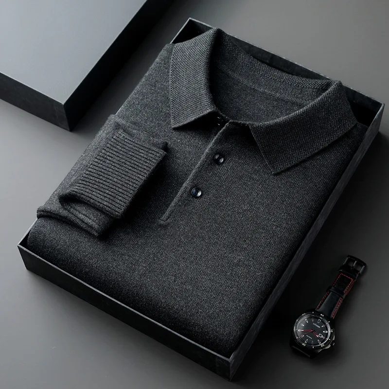 New Cross-Border Autumn Winter Wool Turn-Down Collar Long Sleeve Knitted Polo Shirt Solid Color Middle-Aged Base Sweater Men's
New Cross-Border Autumn Winter Wool Turn-Down Collar Long Sleeve Knitted Polo Shirt Solid Color Middle-Aged Base Sweater Men's