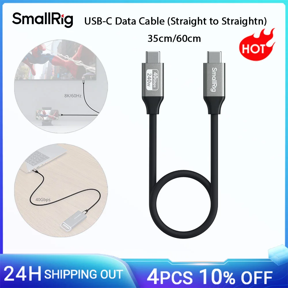 Кабель SmallRig USB-C, 40 Гбит/с, 240 Вт, быстрая зарядка, видео 8K при 60 Гц и передача данных 40 Гбит/с, прямая для iPhone, камеры
Кабель SmallRig USB-C, 40 Гбит/с, 240 Вт, быстрая зарядка, видео 8K при 60 Гц и передача данных 40 Гбит/с, прямая для iPhone, камеры