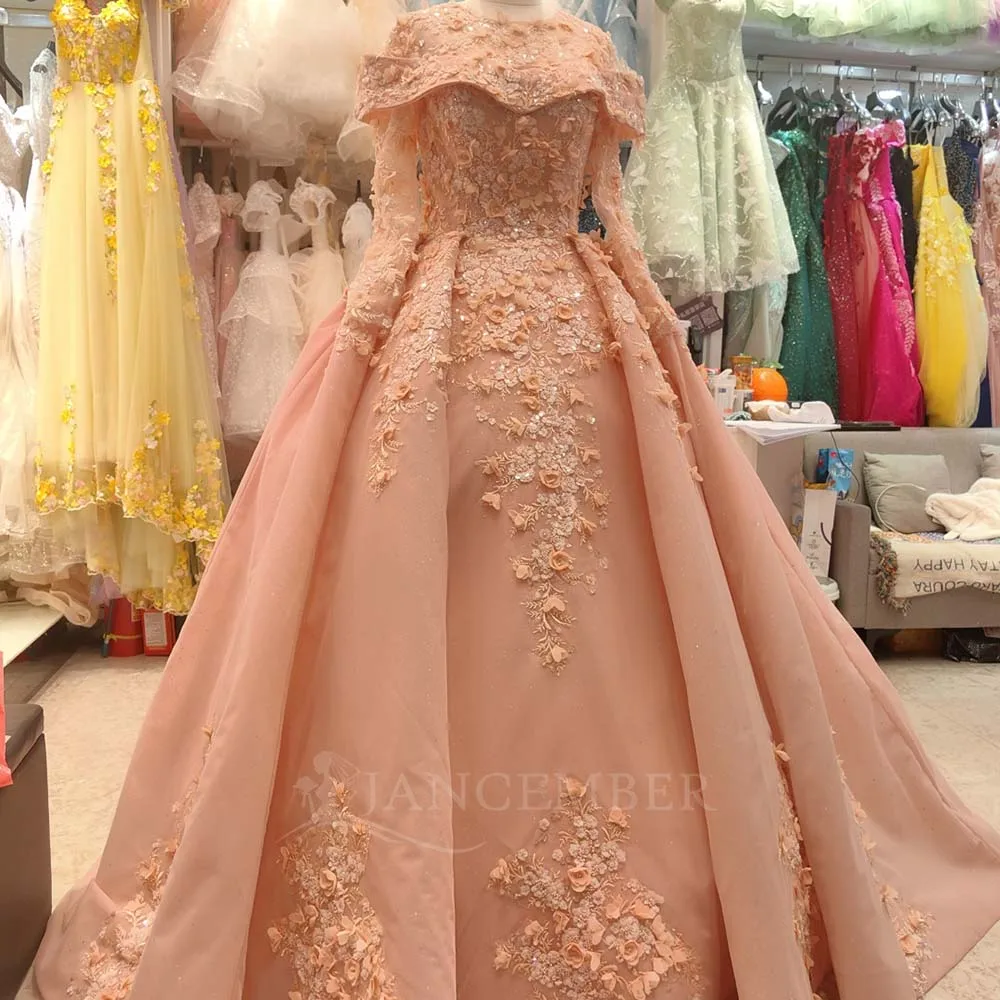 Quinceanera Dress O-Neck Customized Lace Applique Corset Sweet 16 Vestidos De 15 Anos Long Sleeves A-line Court Train
Quinceanera Dress O-Neck Customized Lace Applique Corset Sweet 16 Vestidos De 15 Anos Long Sleeves A-line Court Train