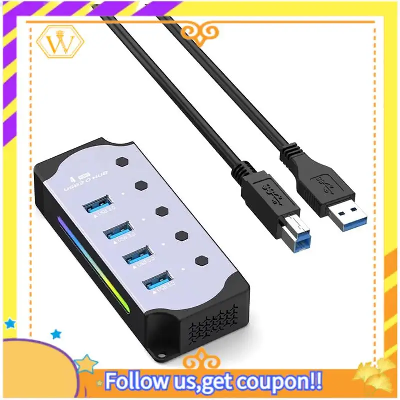 Latest-4 Port USB 3.0 Hub USB Adapter USB Splitter With Individual Led On/Off Switches 4 In 1 RGB Extender For Laptop PC
Latest-4 Port USB 3.0 Hub USB Adapter USB Splitter With Individual Led On/Off Switches 4 In 1 RGB Extender For Laptop PC