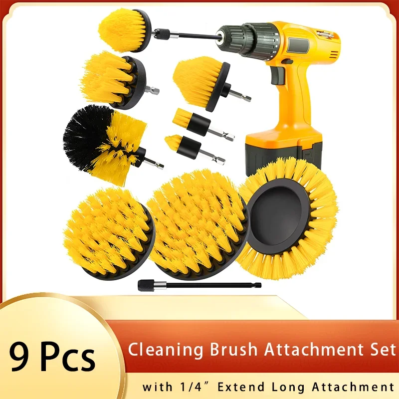 9 Pcs Cleaning Brush Attachment Set Power Scrubber Brush with 1/4“ Extend Long Attachment Drill Scrub Brush for Cleaning Shower
9 Pcs Cleaning Brush Attachment Set Power Scrubber Brush with 1/4“ Extend Long Attachment Drill Scrub Brush for Cleaning Shower