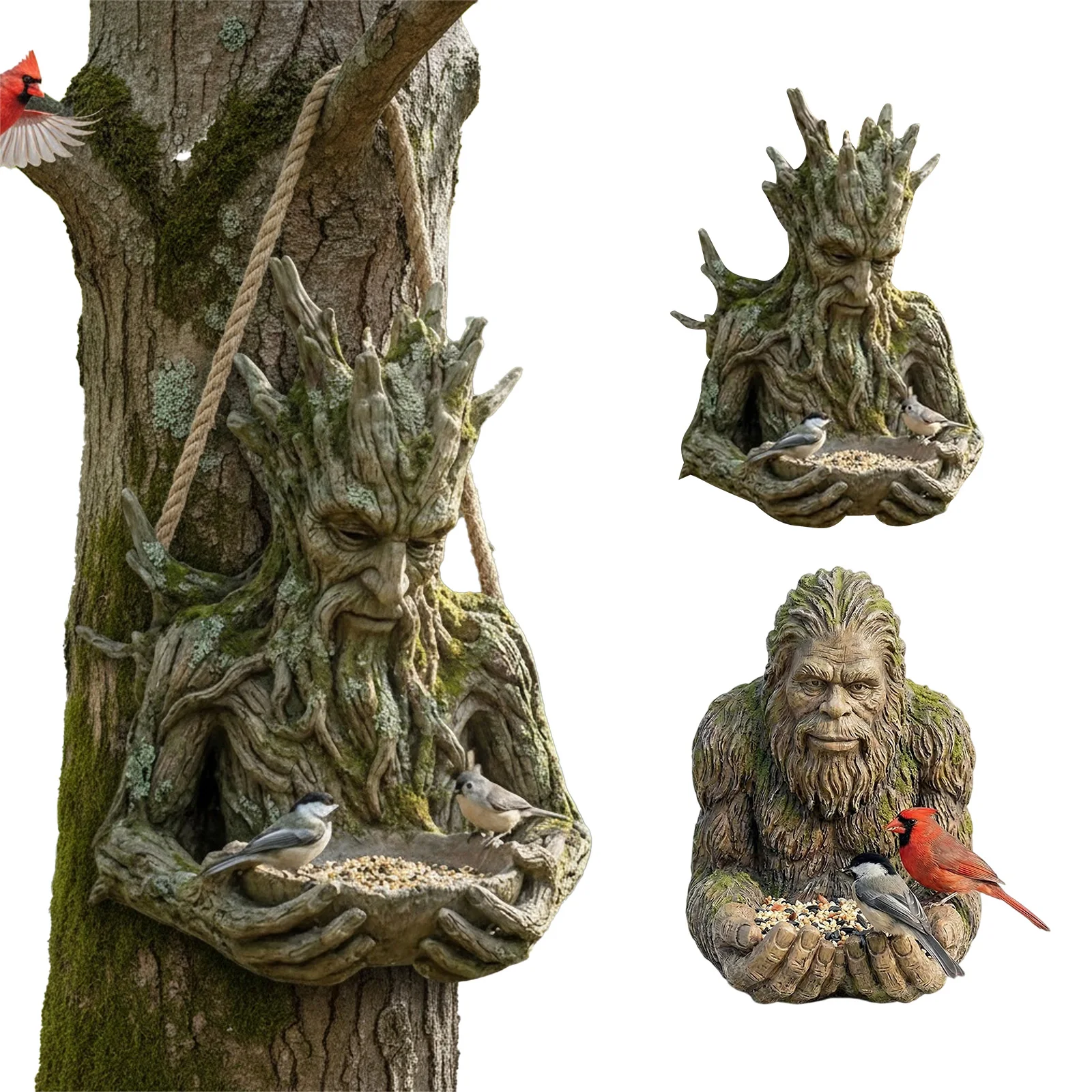 Bird Feeding Sculpture with Hidden Hang Hole Unique Tree Ornament Garden Yard Decorations for Patio/Yard/Garden/Backyard/Balcony
Bird Feeding Sculpture with Hidden Hang Hole Unique Tree Ornament Garden Yard Decorations for Patio/Yard/Garden/Backyard/Balcony