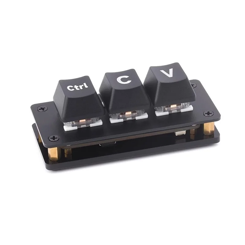 2pcsCtrl C/V Shortcut Keyboard For Programmers, 3-Key Development Board, Adopts RP2040 Microcontroller Chip