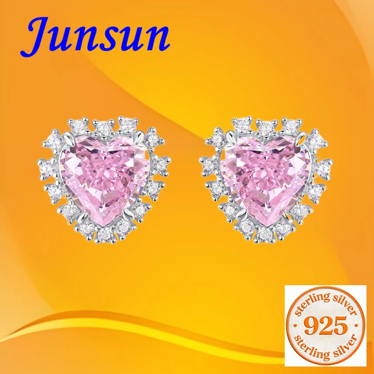 Junsun 3ct Love Shaped Super Sparkling Pink Sapphire Earrings S925 Pure Silver Sweet Earrings
Junsun 3ct Love Shaped Super Sparkling Pink Sapphire Earrings S925 Pure Silver Sweet Earrings