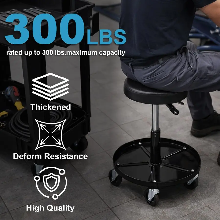 Усиленное регулируемое сиденье на колесиках, гаражное сиденье с подставкой для инструментов, 15.3-20.2 фута, 300 фунтов
Усиленное регулируемое сиденье на колесиках, гаражное сиденье с подставкой для инструментов, 15.3-20.2 фута, 300 фунтов