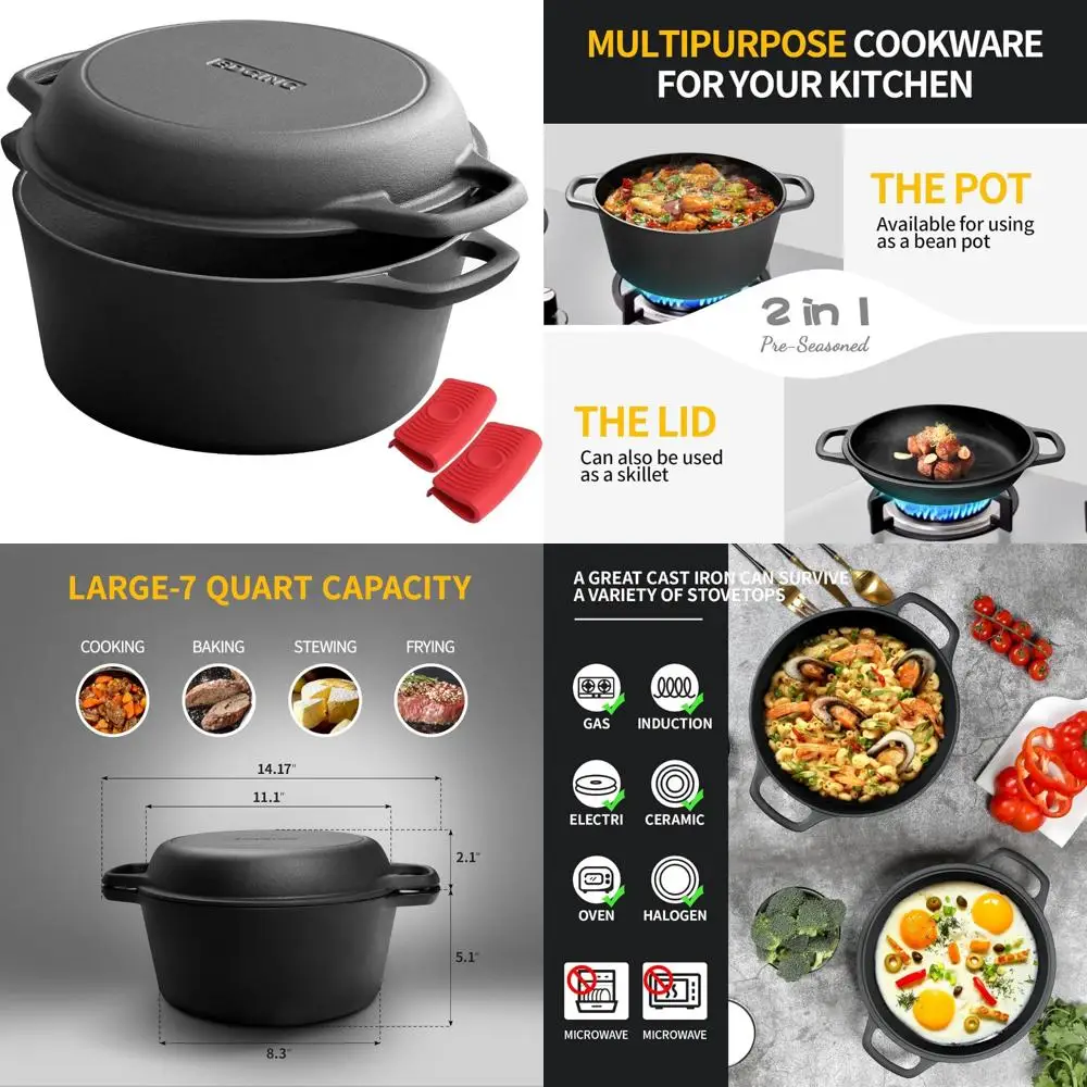 Чугунная голландская духовка и сковорода с предварительно приправленной сковородой и крышкой для сковороды с двойной ручкой для улучшенных выступлений на кухне
Чугунная голландская духовка и сковорода с предварительно приправленной сковородой и крышкой для сковороды с двойной ручкой для улучшенных выступлений на кухне