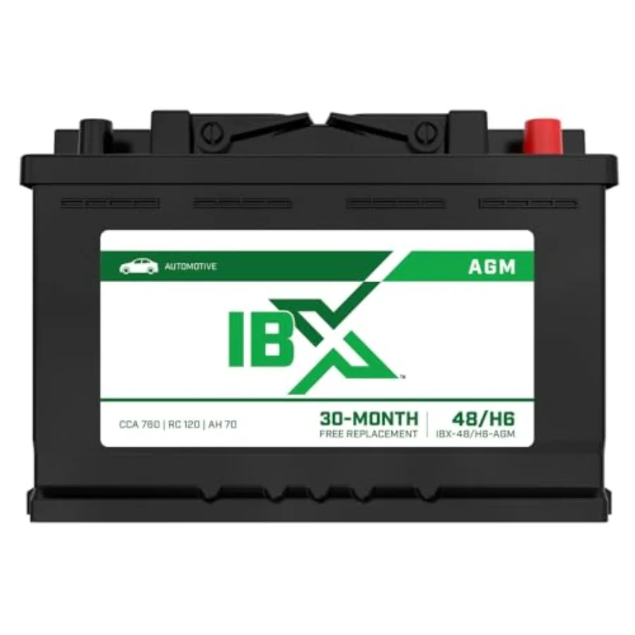 IBX Automotive Battery 12V 70Ah Group Size H6 48 760CCA SLI AGM Auto Replacement Battery for Cars SUVs Sedans Trucks Dark Gray
IBX Automotive Battery 12V 70Ah Group Size H6 48 760CCA SLI AGM Auto Replacement Battery for Cars SUVs Sedans Trucks Dark Gray