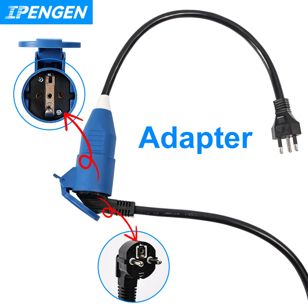 IPENGEN EV Charger Adapter 16A 3.5KW 1Phase EU Plug Multiple Plug Connector with Power Supply Side for Electric Car Charger
IPENGEN EV Charger Adapter 16A 3.5KW 1Phase EU Plug Multiple Plug Connector with Power Supply Side for Electric Car Charger