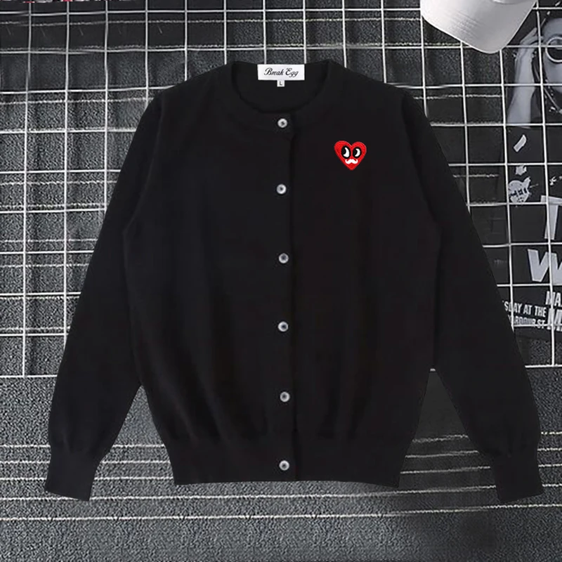 Red Eyes Beard Heart Embroidery Women Cardigan Cotton O-Neck Single Breasted Autumn Lady Breathable Spring Autumn Sweater
Red Eyes Beard Heart Embroidery Women Cardigan Cotton O-Neck Single Breasted Autumn Lady Breathable Spring Autumn Sweater