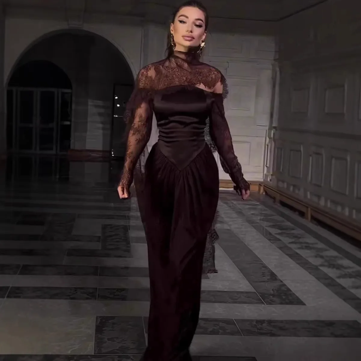 Elegant Evening Dress Long Sleeve Floor Length Gown Formal Party Dresses Spring Summer Matching Set Jumpsuit
Elegant Evening Dress Long Sleeve Floor Length Gown Formal Party Dresses Spring Summer Matching Set Jumpsuit