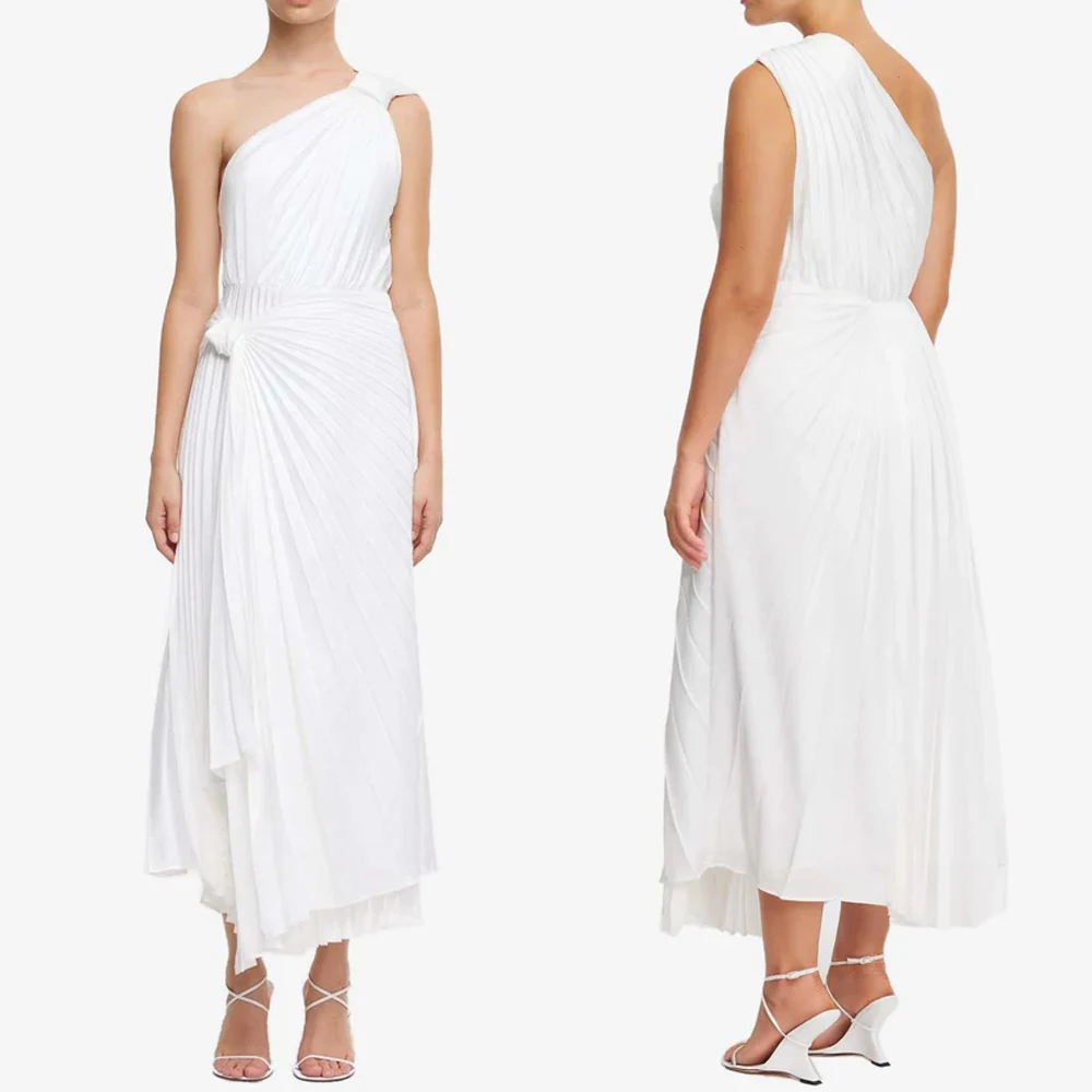 Customized Elegant One-shoulder Pleated Midi Dress A-Line Evening Dresses Formal Exquisite High Quality Prom Party Gowns Women
Customized Elegant One-shoulder Pleated Midi Dress A-Line Evening Dresses Formal Exquisite High Quality Prom Party Gowns Women