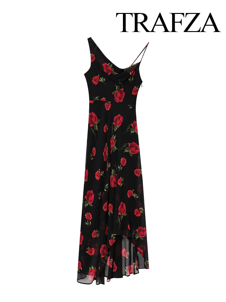 TRAFZA 2025 Summer Holiday Women New Fashion Side Zipper Chiffon Long Sleeveless Dress Female Sexy Print Swing Collar Midi Dress
TRAFZA 2025 Summer Holiday Women New Fashion Side Zipper Chiffon Long Sleeveless Dress Female Sexy Print Swing Collar Midi Dress