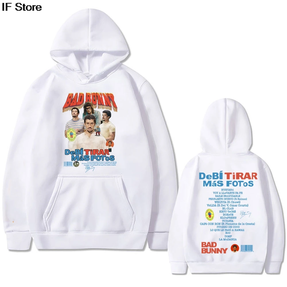 Rapper Bad Bunny Graphic Hoodie New Album DeBi TiRAR MaS FOToS DTMF Print Hoodies Men Women Hip Hop Vintage Oversized Sweatshirt
Rapper Bad Bunny Graphic Hoodie New Album DeBi TiRAR MaS FOToS DTMF Print Hoodies Men Women Hip Hop Vintage Oversized Sweatshirt