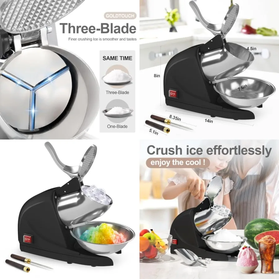 Shaved Ice Machine 380w Snow Cone Machine 3 Stainless Steel Blades Ice Shaver Machine Electric Ice Crusher 280lbs/hr Snow Cone
Shaved Ice Machine 380w Snow Cone Machine 3 Stainless Steel Blades Ice Shaver Machine Electric Ice Crusher 280lbs/hr Snow Cone