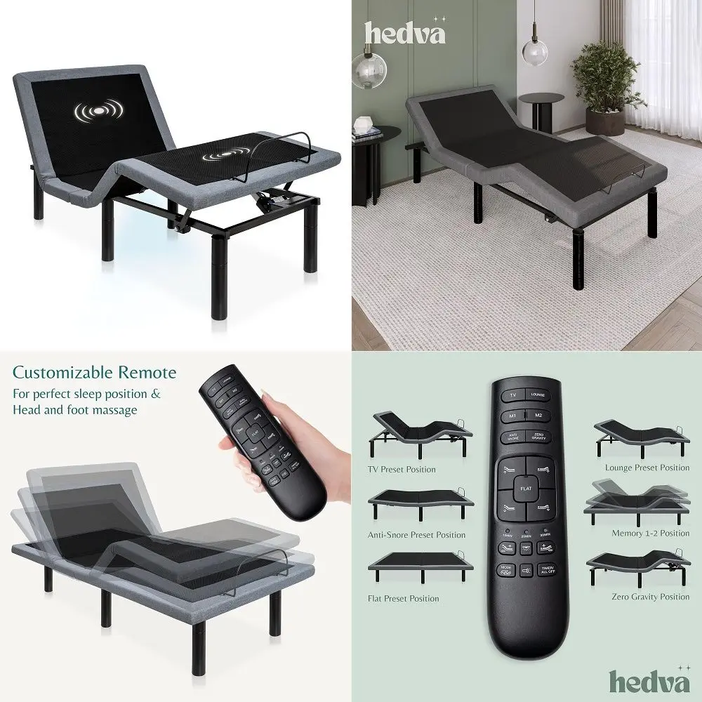 Adjustable Bed Frame Bases Queen, Massage, Zero Gravity, Memory Postions, Quick Assembly, Whisper Quiet Durable Motor, Adjustab
Adjustable Bed Frame Bases Queen, Massage, Zero Gravity, Memory Postions, Quick Assembly, Whisper Quiet Durable Motor, Adjustab