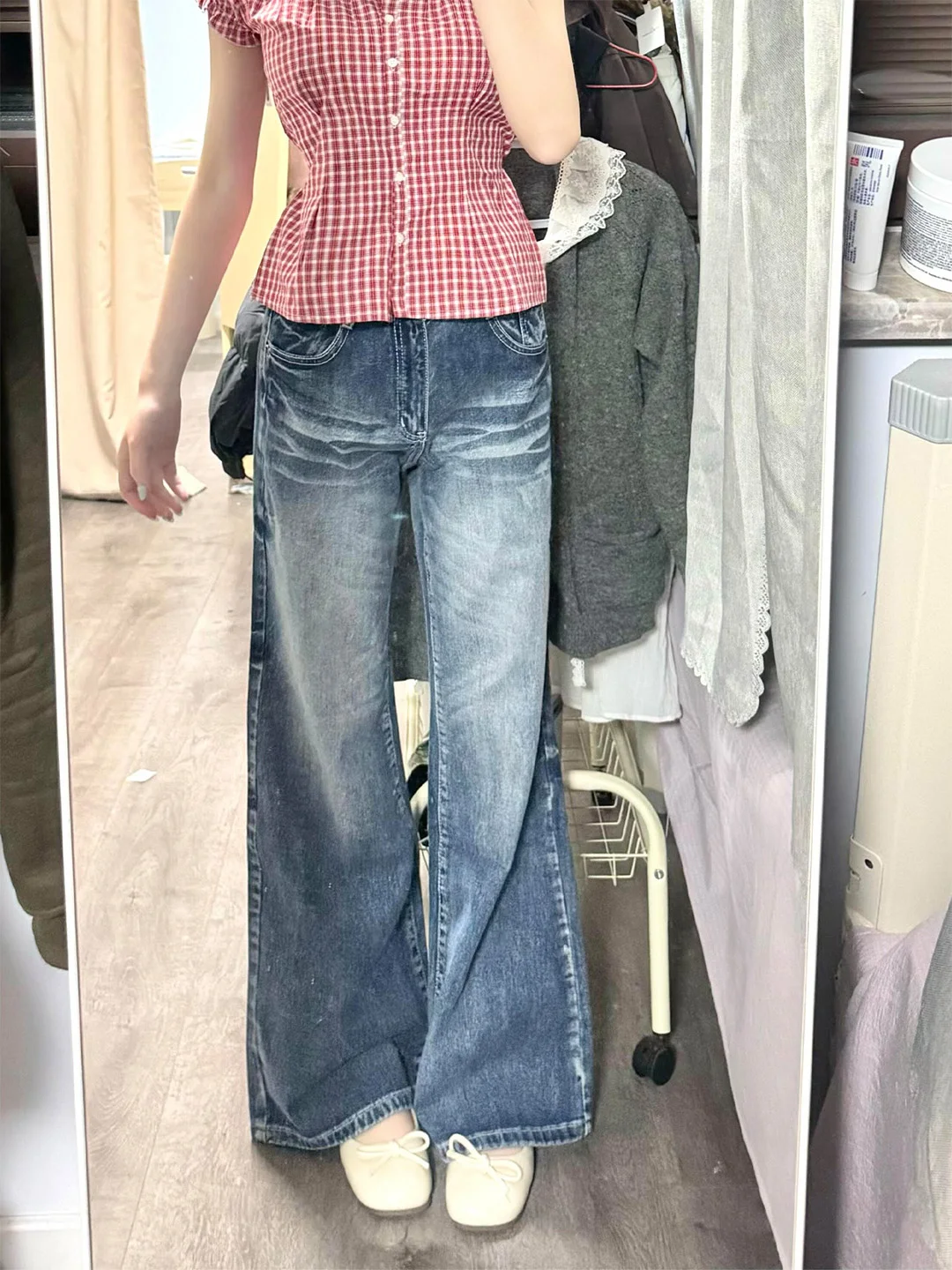 Retro High Waist Bell Bottom Skinny American Style Straight Leg Slimming Floor Length Jeans Women Summer New Arrival
Retro High Waist Bell Bottom Skinny American Style Straight Leg Slimming Floor Length Jeans Women Summer New Arrival