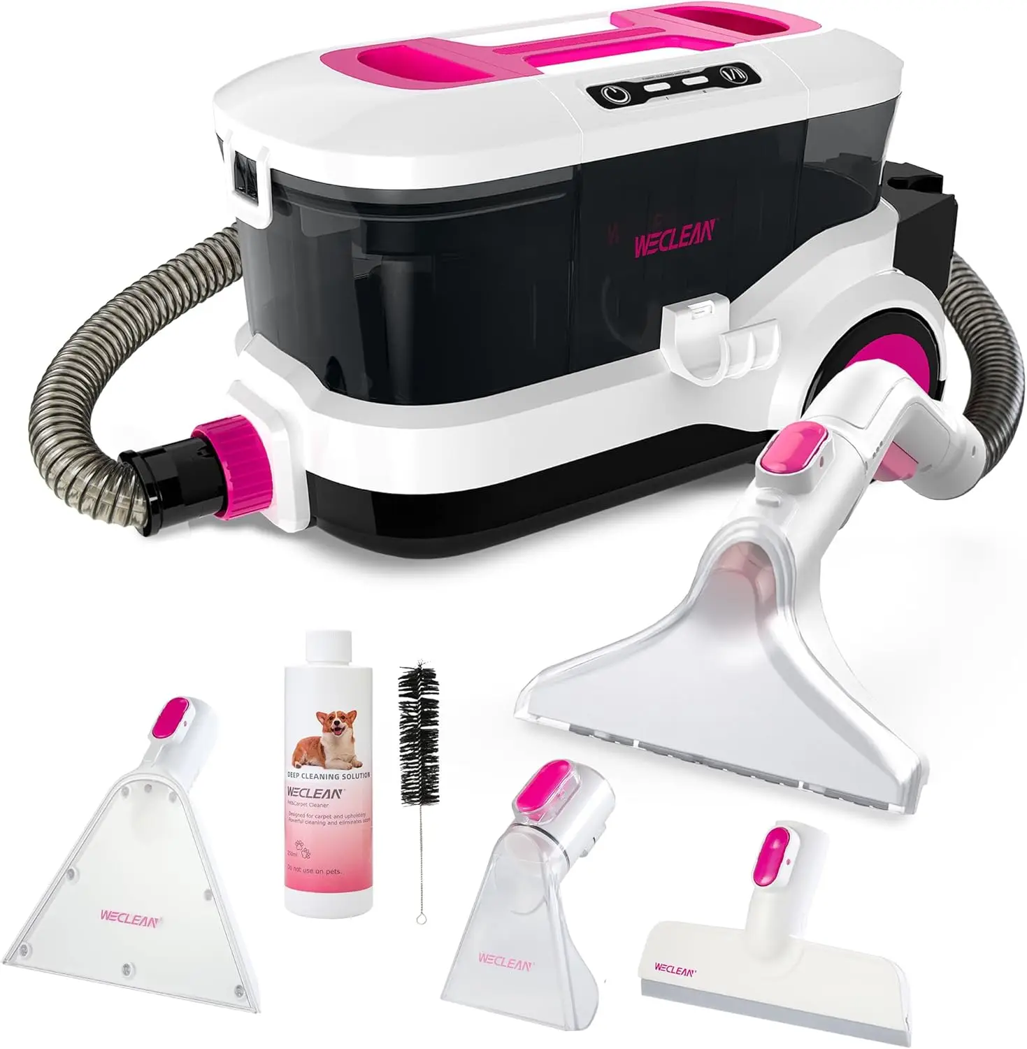C4 Pink Carpet Cleaner Machine Portable 800W 18KPa Deep Cleaner with Stand Up Handle and Wide Squeegee for Pet Stains on
C4 Pink Carpet Cleaner Machine Portable 800W 18KPa Deep Cleaner with Stand Up Handle and Wide Squeegee for Pet Stains on