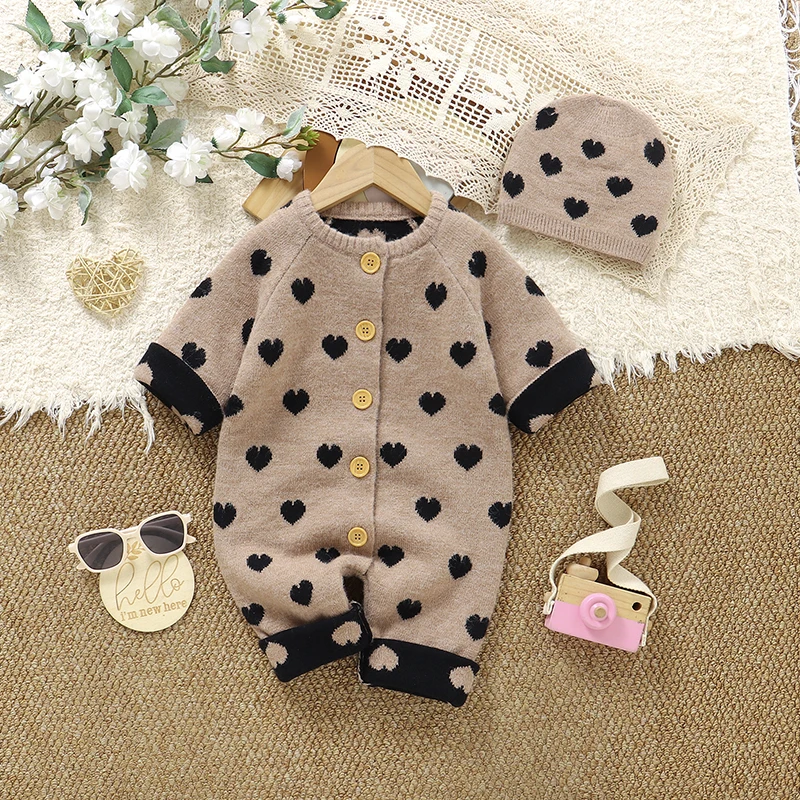 Модные детские комбинезоны с черными точками, вязаные комбинезоны для новорожденных мальчиков и девочек, осенне-зимние комплекты одежды для младенцев, костюмы
Модные детские комбинезоны с черными точками, вязаные комбинезоны для новорожденных мальчиков и девочек, осенне-зимние комплекты одежды для младенцев, костюмы