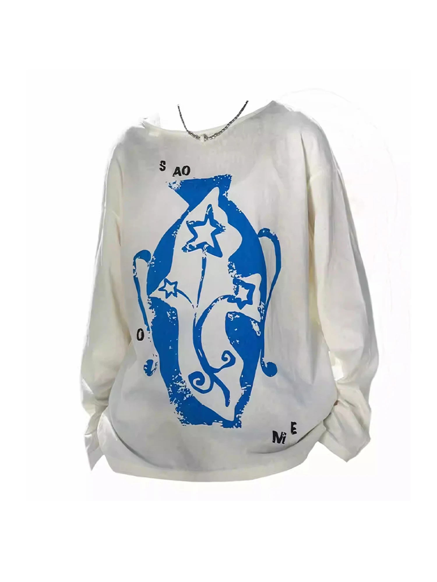 Women's Y2k T-shirt Cartoon Graffiti Print Gyaru Tee Top Vintage 90s Aesthetic Long Sleeve Oversize T-shirts 2000s Clothes 2025
Women's Y2k T-shirt Cartoon Graffiti Print Gyaru Tee Top Vintage 90s Aesthetic Long Sleeve Oversize T-shirts 2000s Clothes 2025