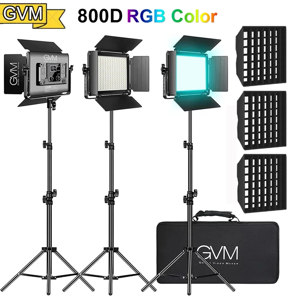 GVM 880RS 60W RGB LED Video Light With Bluetooth Control Photography Lighting 3PCS Kit Dimmable LED Panel With LCD Screen
GVM 880RS 60W RGB LED Video Light With Bluetooth Control Photography Lighting 3PCS Kit Dimmable LED Panel With LCD Screen