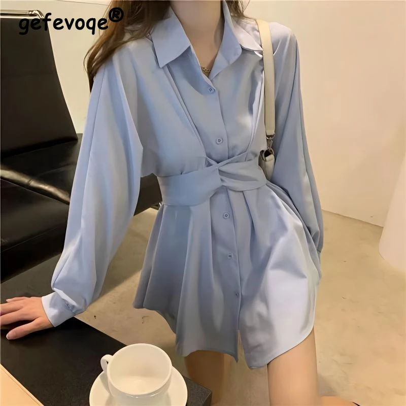 Women's Korean Style Sexy Lace Up Asymmetrical Design Chic Shirt Dress Female Elegant Casual Solid Long Sleeve Slim Mini Dresses
Women's Korean Style Sexy Lace Up Asymmetrical Design Chic Shirt Dress Female Elegant Casual Solid Long Sleeve Slim Mini Dresses