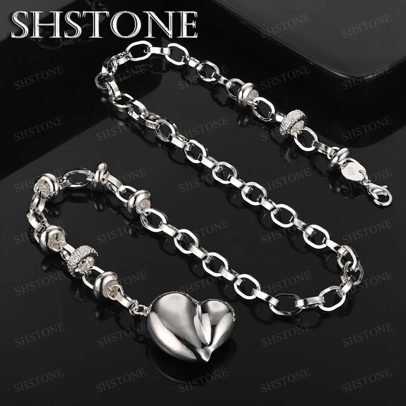 925 Sterling Silver Heart Pendant Necklace For Men Women Charm Wedding Birthday Party Gift Fashion Jewelry Popular Accessories
925 Sterling Silver Heart Pendant Necklace For Men Women Charm Wedding Birthday Party Gift Fashion Jewelry Popular Accessories