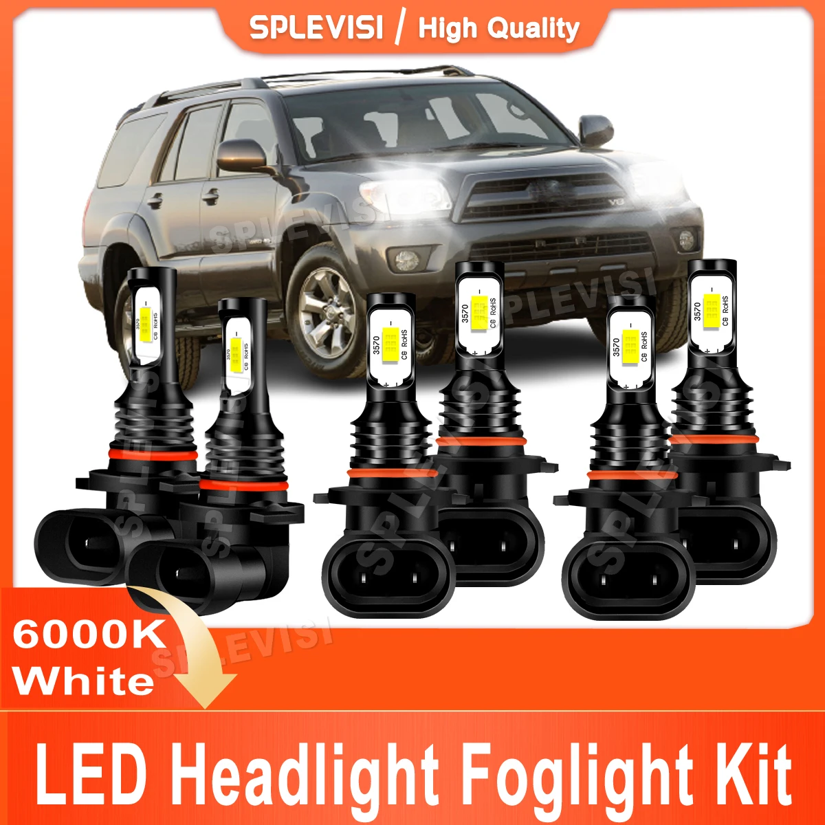 Led Car Light 6000K Pure White Headlight High Low Beam Foglamp Combo Fit For Toyota 4Runner 2003 2004 2005 12V 24V Plug And Play
Led Car Light 6000K Pure White Headlight High Low Beam Foglamp Combo Fit For Toyota 4Runner 2003 2004 2005 12V 24V Plug And Play