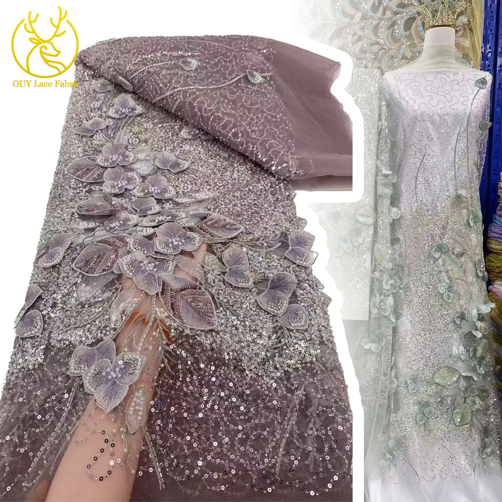 Newest Hot Sale French 3D Embroidery Floral Lace Fabric African Nigerian Beaded Sequin Lace Fabric for Wedding Fabric Sewing
Newest Hot Sale French 3D Embroidery Floral Lace Fabric African Nigerian Beaded Sequin Lace Fabric for Wedding Fabric Sewing