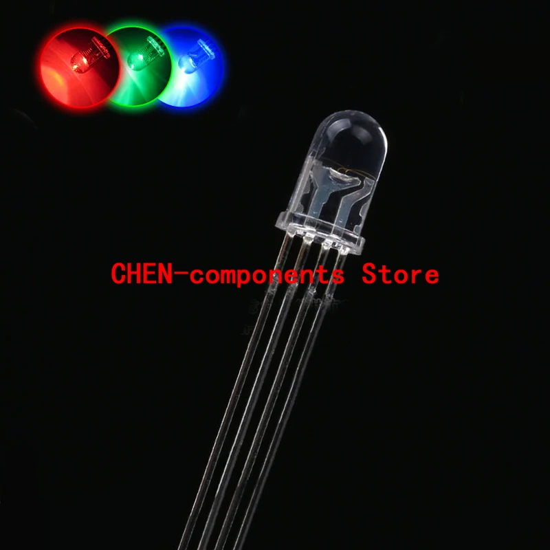50PCS F5 5MM LED Light-Emitting Diode Transparent Common Anode Full-Color Four-Legged RGB Controllable Colorful Lights
50PCS F5 5MM LED Light-Emitting Diode Transparent Common Anode Full-Color Four-Legged RGB Controllable Colorful Lights