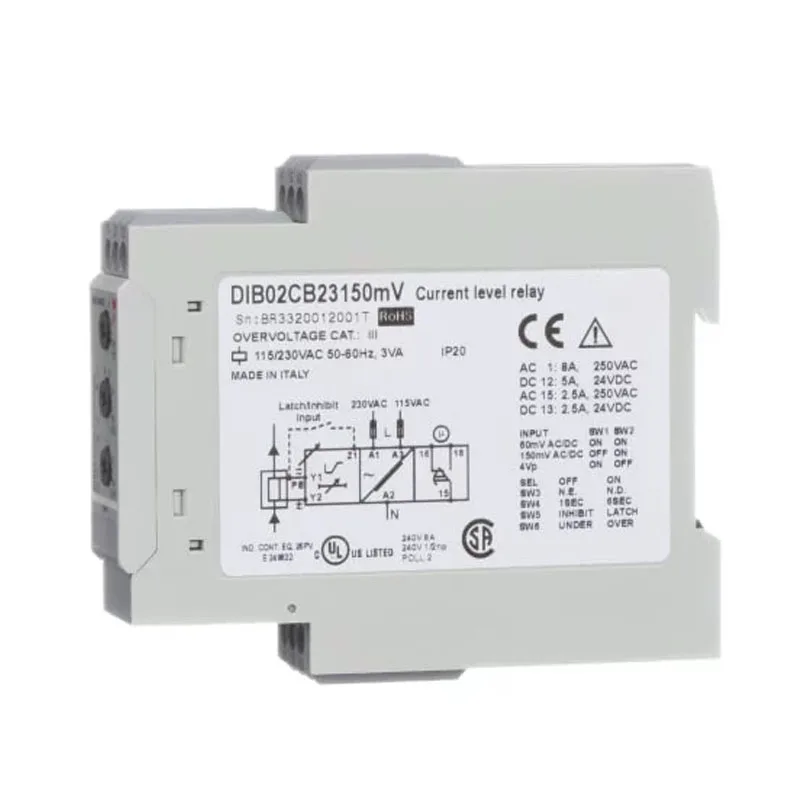 Current protector relay DIB02CB23150mv DIB01CB235A DIB01CB2310A Single phase overcurrent/undercurrent relay protector
Current protector relay DIB02CB23150mv DIB01CB235A DIB01CB2310A Single phase overcurrent/undercurrent relay protector
