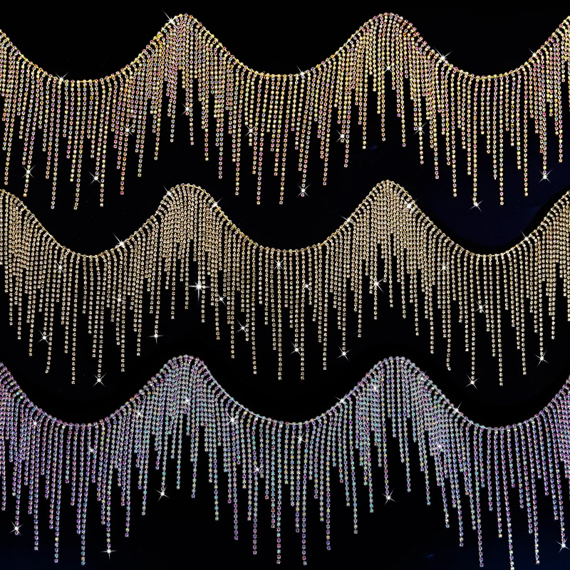 Ducrystal 90cm/Yard Glitter Rhinestone Tassels Chain Sew/Glue on Silver/Gold Base Crystal Decorative Chain Craft DIY Garment
Ducrystal 90cm/Yard Glitter Rhinestone Tassels Chain Sew/Glue on Silver/Gold Base Crystal Decorative Chain Craft DIY Garment